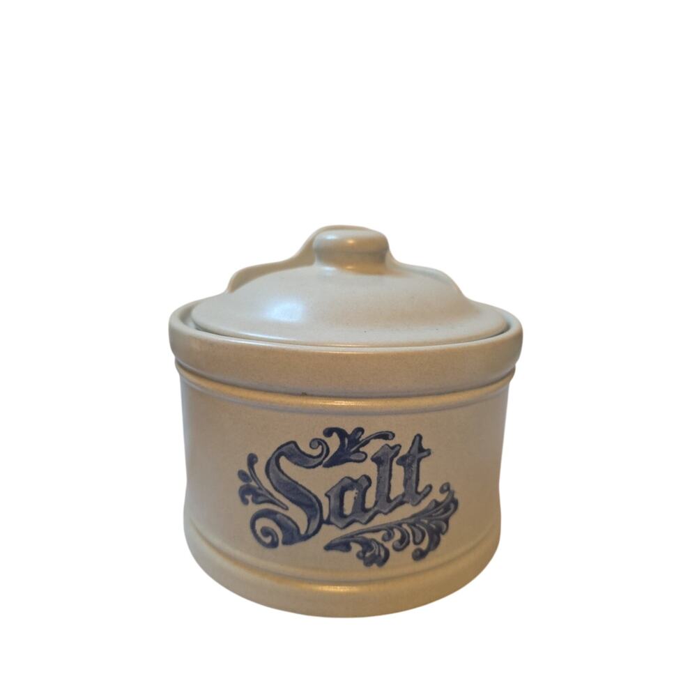 Pfaltzgraff Yorktowne Hanging Salt Box & Lid VTG Stoneware Crock Cellar 560Y